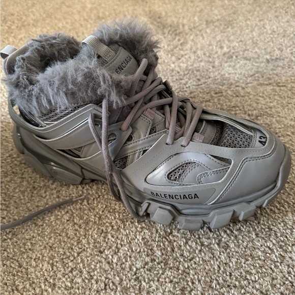 BALENCIAGA Faux Fur Track Athletic Sneakers - Picture 8 of 15